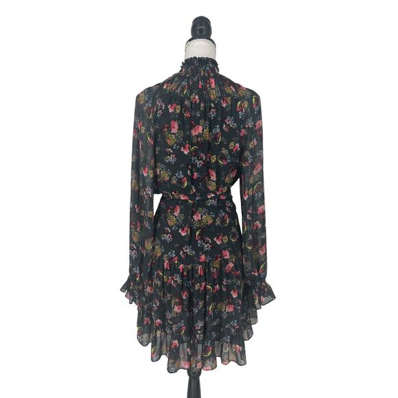 Cinq à Sept Daija Belted Tiered Floral Print Chiffon Mini Dress - Picture 10 of 11